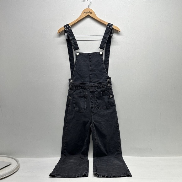 ROLLA'S Denim - Rollas Denim Bib Overalls High Rise Wide Leg Pants Faded Black Gray Size 8